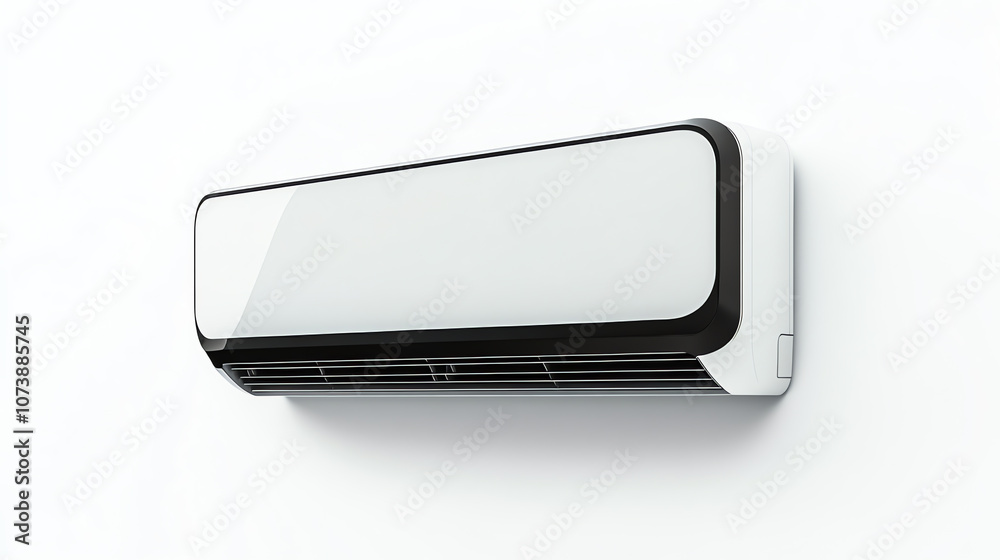 Isolated Wall-Mounted Air Conditioner on White Background Isolated Wall-Mounted Air Conditioner on White Background
