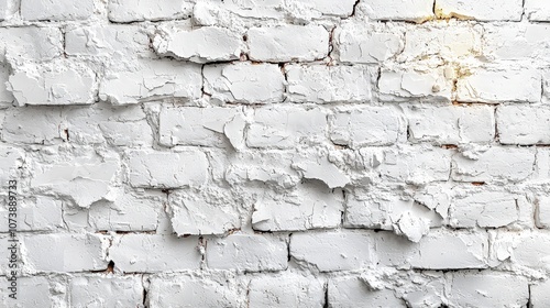 A textured white brick wall with visible cracks and imperfections.