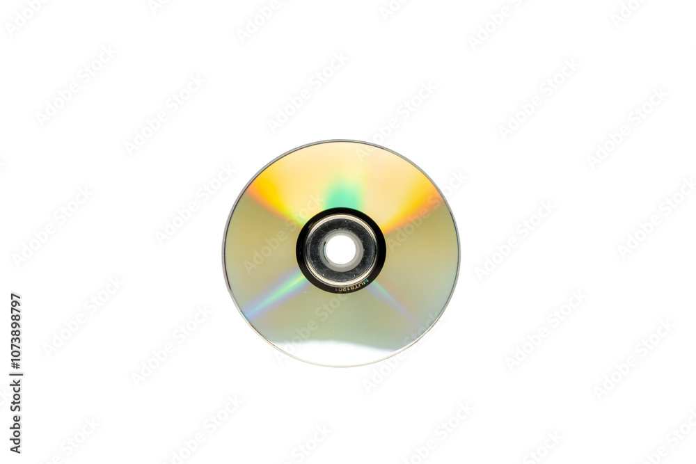 A CD is shown in a white background. The CD is a round disc with a hole in the center