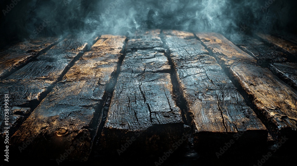A textured wooden surface with a smoky atmosphere, evoking a mysterious ambiance. A textured wooden surface with a smoky atmosphere, evoking a mysterious ambiance.