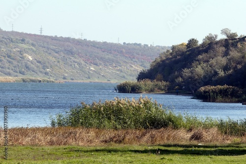 Obraz na płótnie Autumn. Mouth of the Dniester River w salonie