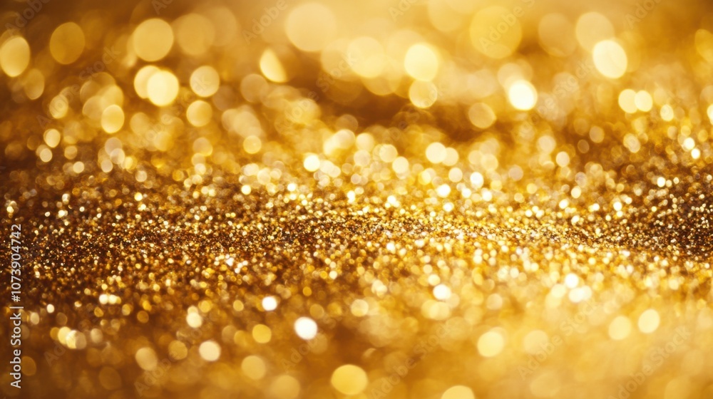 Sparkling background filled with golden bokeh lights and glitter Sparkling background filled with golden bokeh lights and glitter