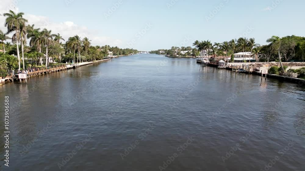 Aerial view of the Intracoastal Waterway, Delray Beach, Florida Aerial view of the Intracoastal Waterway, Delray Beach, Florida