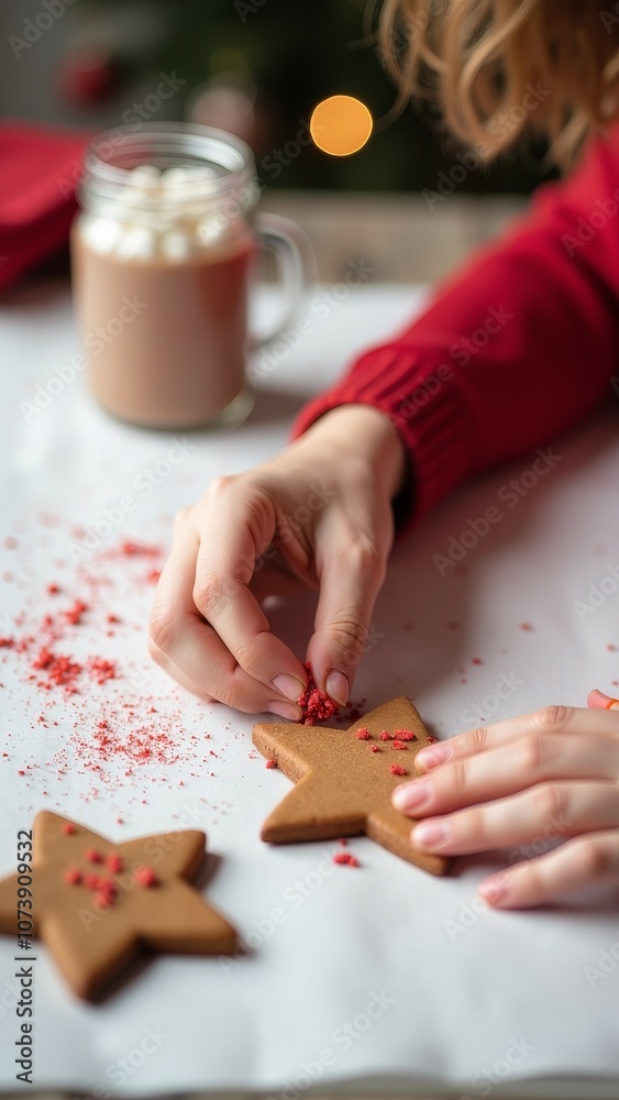 Holiday baking with gingerbread cookies and hot cocoa for christmas delights Holiday baking with gingerbread cookies and hot cocoa for christmas delights