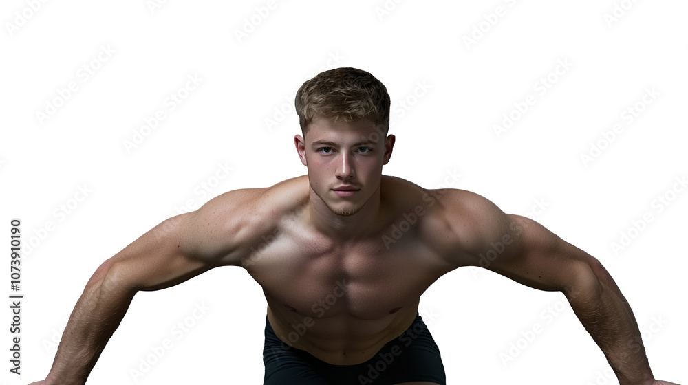Muscular man posing for fitness display Muscular man posing for fitness display