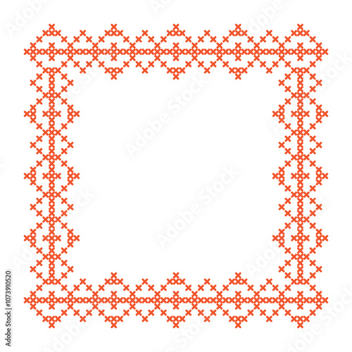 Square frame cross stitch pattern