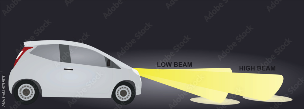 Fototapeta premium High and low beam. vector