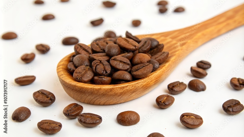 coffee beans on spoon coffee beans on spoon