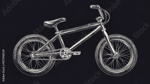  BMX bike sport bicycle sketch engraving vector illustration: photo