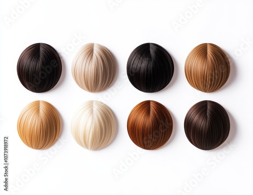 Hair Color Samples in Various Shades	