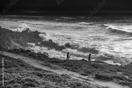 Mediterranean seascape of Gallura coast in northern Sardinia island, Italy