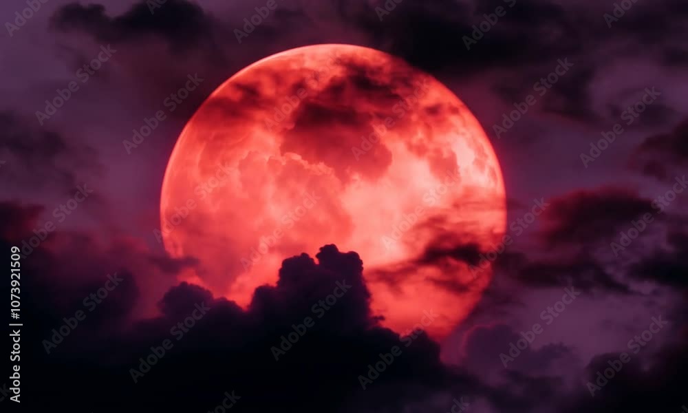Red sun with clouds behind on the dark sky a red sun with clouds in the background Red sun with clouds behind on the dark sky a red sun with clouds in the background