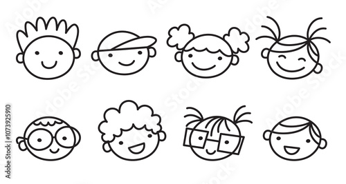 Hand Drawn Line Art Characters