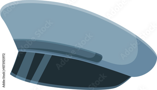 Stylish peaked cap symbolizing authority, profession, and uniform identity, perfect for projects related to occupations, fashion, or official attire