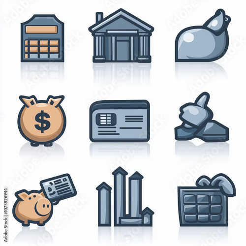 finance icons set AI generated