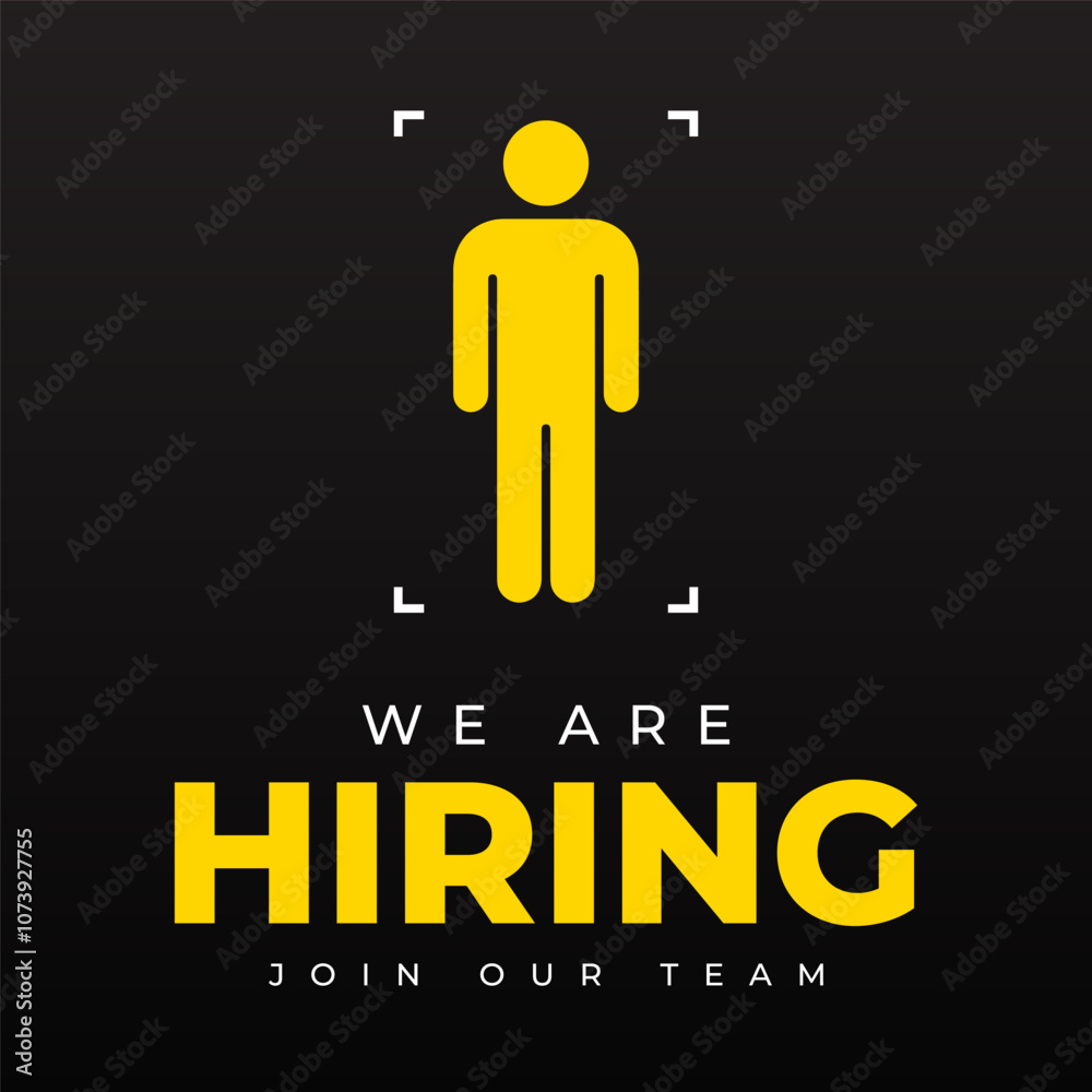we are hiring modern, creative banner, design concept, social media template, marketing, advertising, and communication concept with yellow text on a black background we are hiring modern, creative banner, design concept, social media template, marketing, advertising, and communication concept with yellow text on a black background