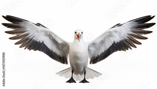 Seabird Front View Isolated on White Background