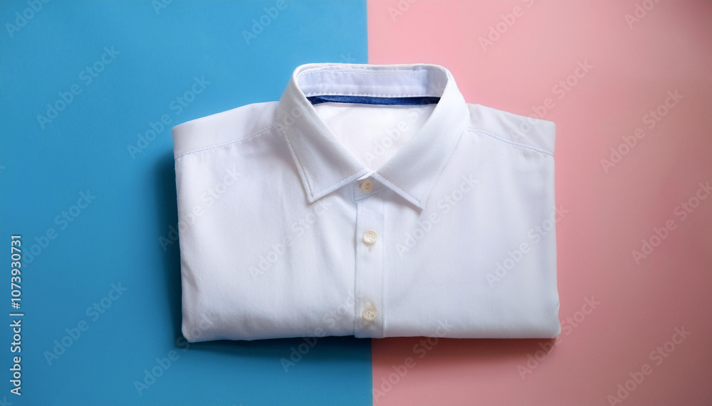 White shirt, isolated on a soft blue and Pink Pastel White shirt, isolated on a soft blue and Pink Pastel