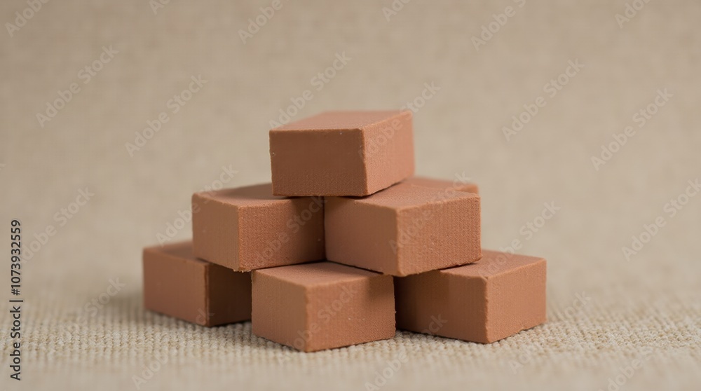 Obraz premium Stack of Small Clay or Ceramic Bricks for Construction