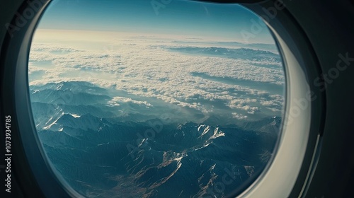 View from the plane: Clouds above the mountains, clouds and sky, clouds in the foreground, clouds in the background, a cloudy sky․