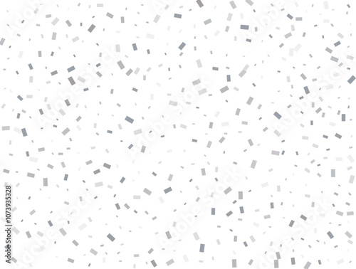 Magic silver Rectangular glitter confetti background. White festive texture.