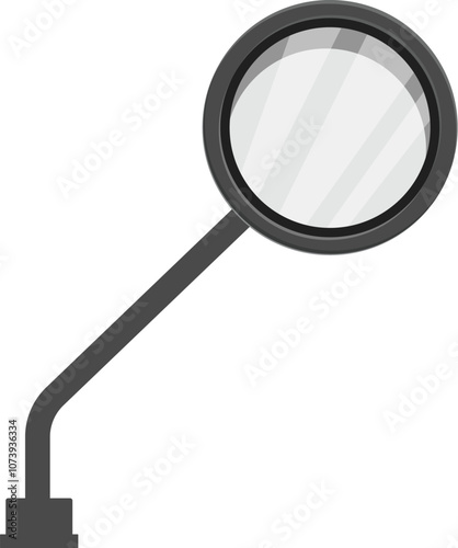 Round convex traffic mirror reflecting light, ensuring road safety in a simple yet effective design
