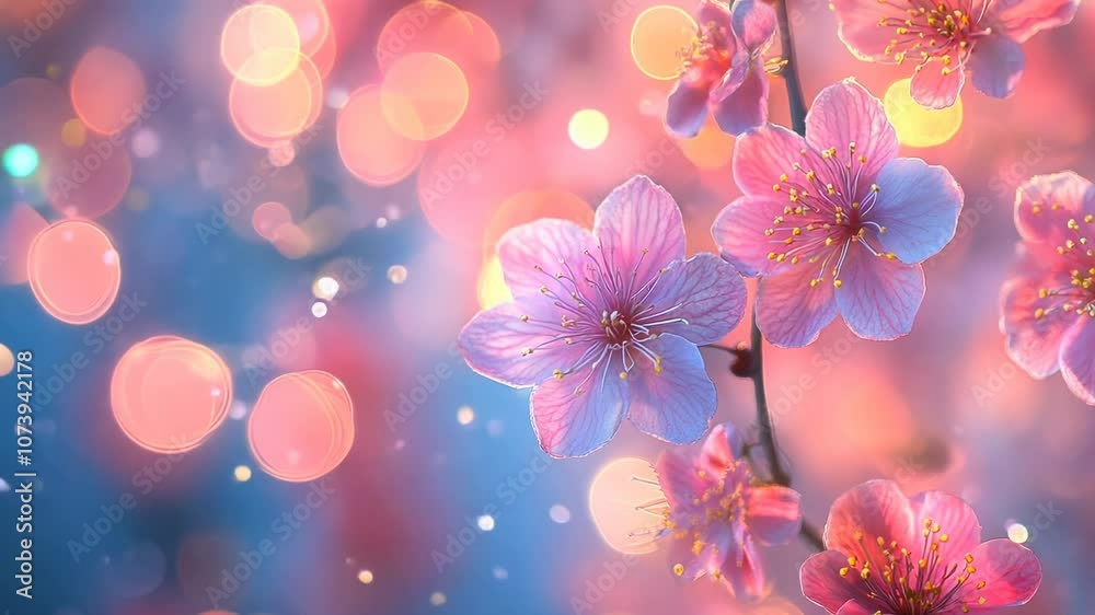 Delicate Flowers with Bokeh Background - Romantic Floral Art, Soft Focus Video