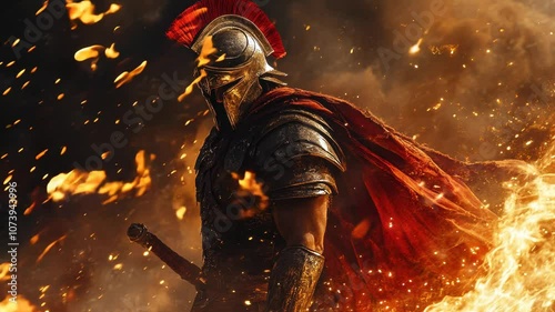 Ares, God of war, cinematic war scene. Generative AI Video