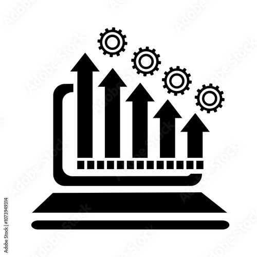 Vector illustration of the icon, the logo of the growth chart. Isolated on a white background.	