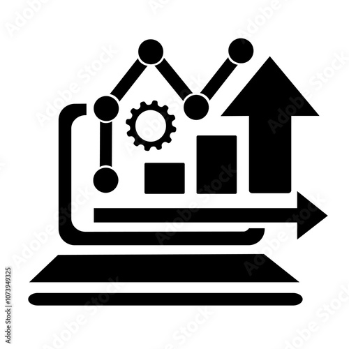 Vector illustration of the icon, the logo of the growth chart. Isolated on a white background.	