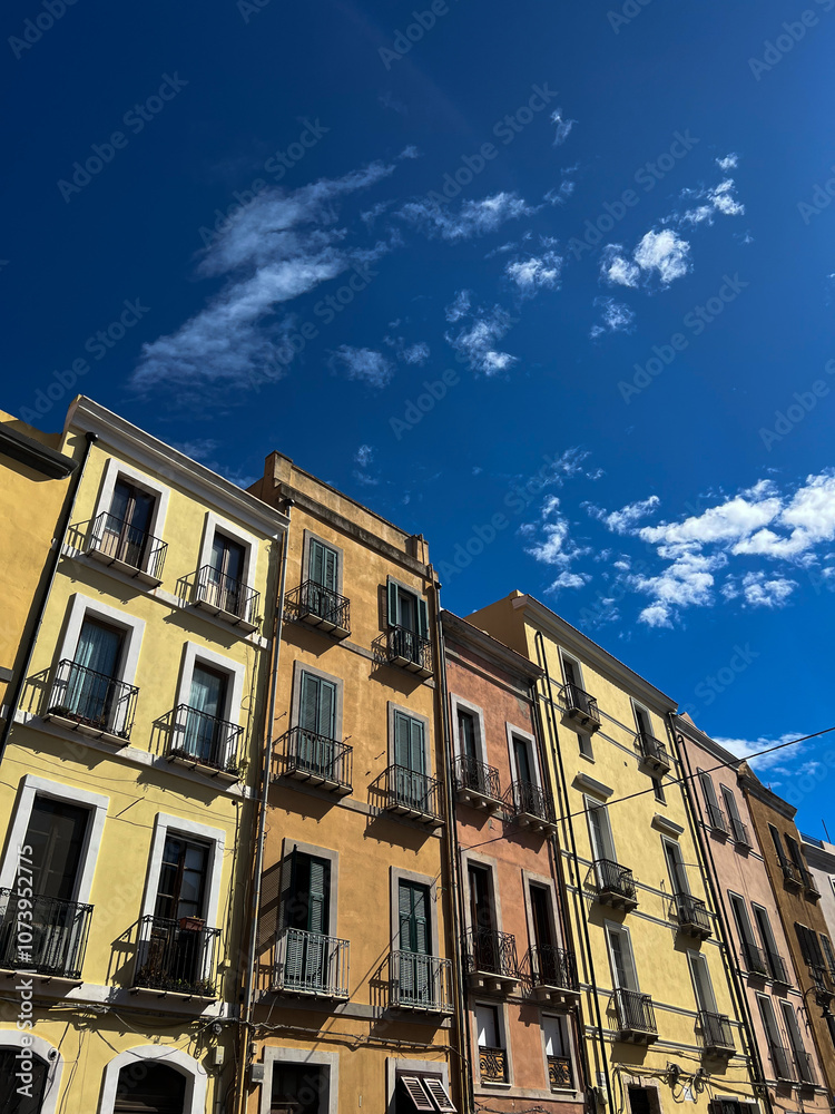 Fototapeta premium Beautiful medieval houses in Cagliari