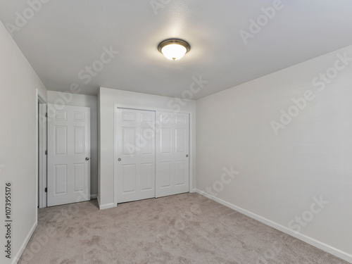 Modern residential empty bedroom interior