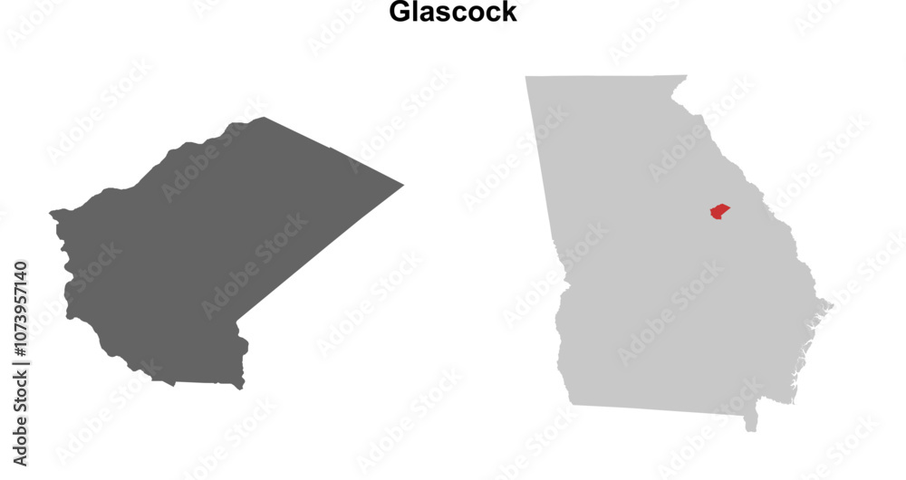 Glascock County (Georgia) blank outline map set Glascock County (Georgia) blank outline map set