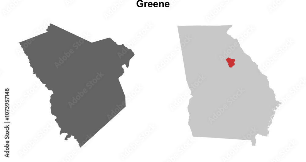Greene County (Georgia) blank outline map set Greene County (Georgia) blank outline map set