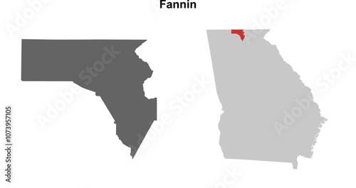 Fannin County (Georgia) blank outline map set