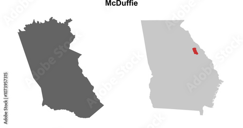 McDuffie County (Georgia) blank outline map set