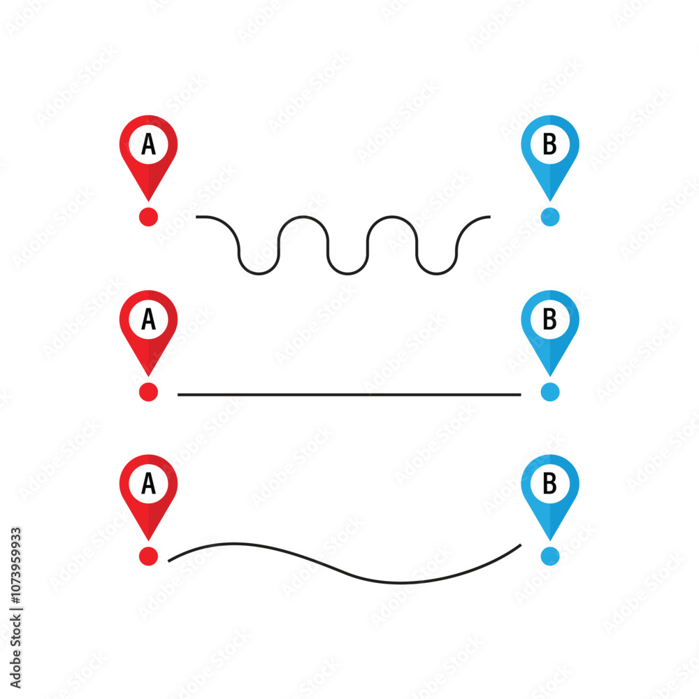Set Of Map Pin And Road Route Vector Design. Set Of Map Pin And Road Route Vector Design.