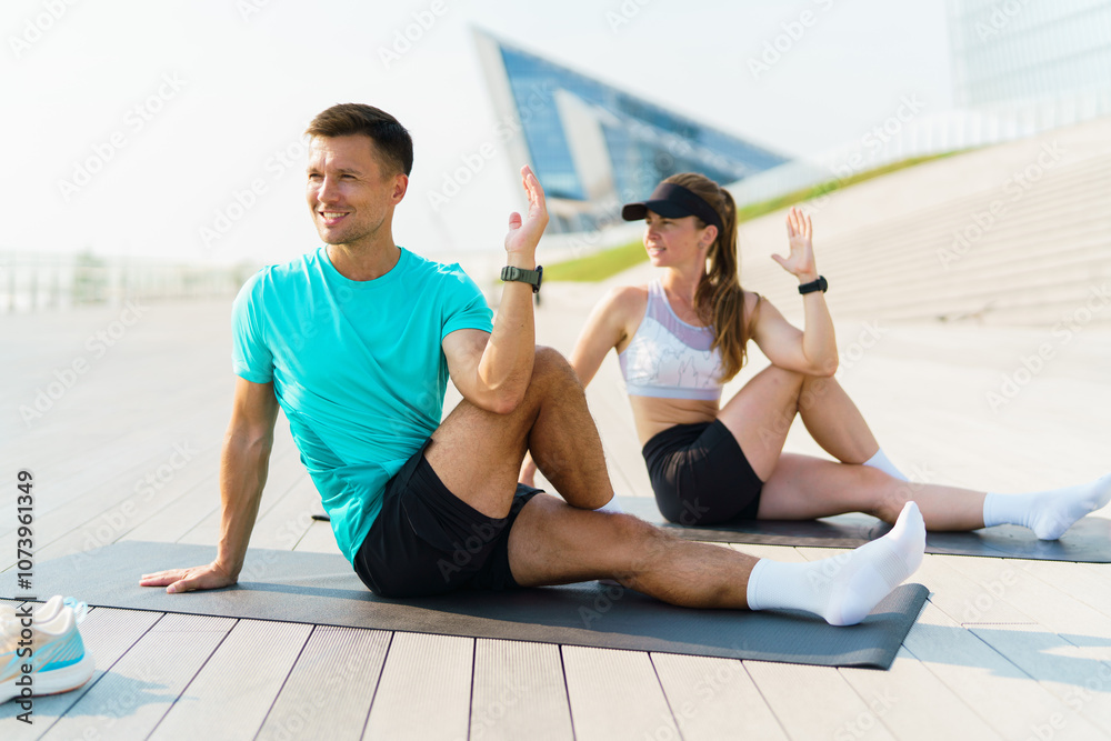Two Individuals Practicing Yoga at an Outdoor Location During Daylight on a Sunny Day Two Individuals Practicing Yoga at an Outdoor Location During Daylight on a Sunny Day