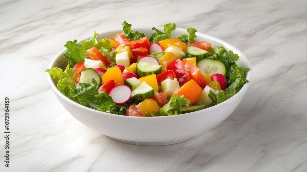 Fresh Mixed Vegetable Salad with Colorful Ingredients Fresh Mixed Vegetable Salad with Colorful Ingredients