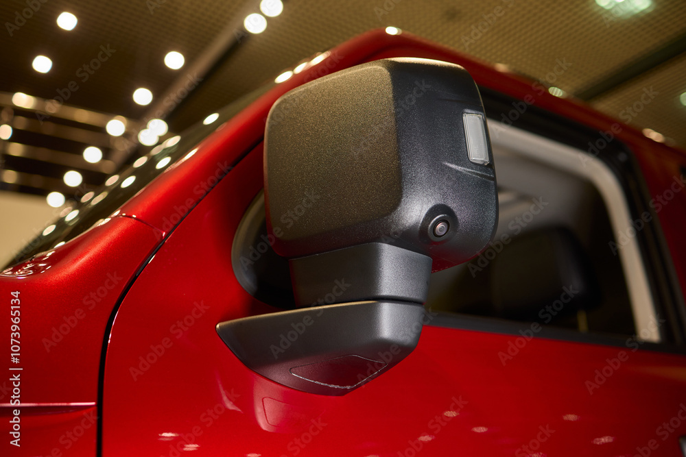 Fototapeta premium An elegant closeup shot of a sleek car side mirror showcasing its design and details