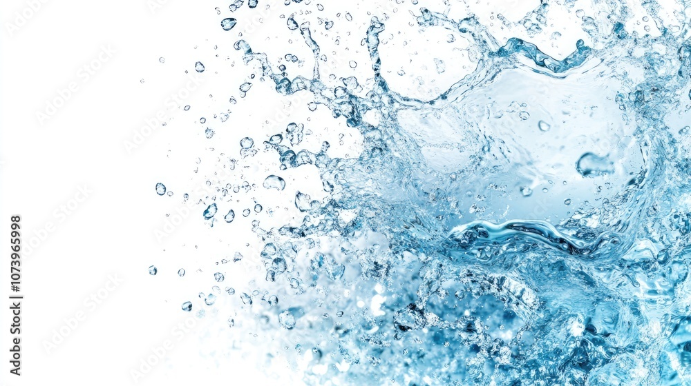 Splashing Water Droplets in Bright Background Splashing Water Droplets in Bright Background