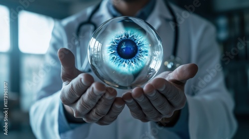 Doctor Holding a Crystal Eye