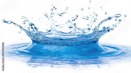 Captivating Water Splash in Clear Blue Background