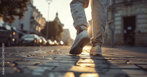 Urban Walk Illustration Depicting Fatigue from Arrhythmias in a City Environment