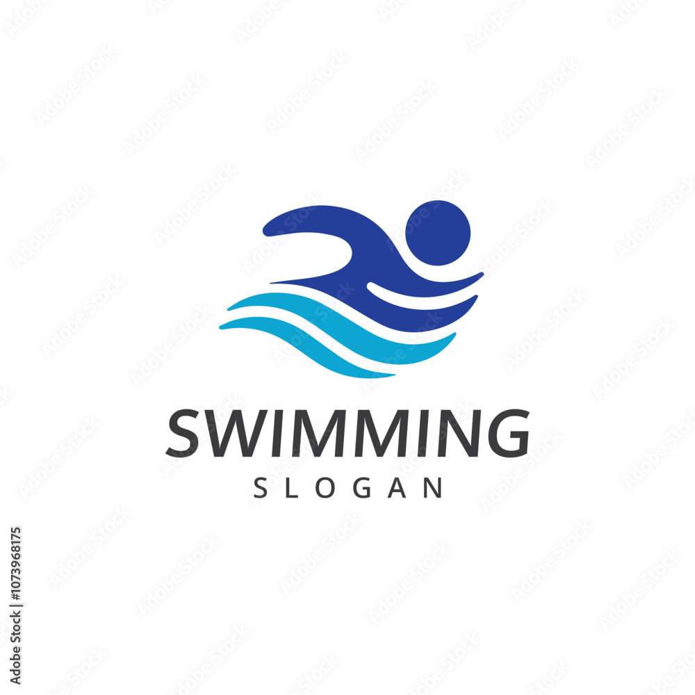 Fototapeta premium Swimming logo abstract people swim logo template