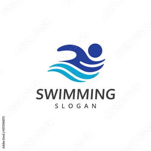 Swimming logo abstract people swim logo template