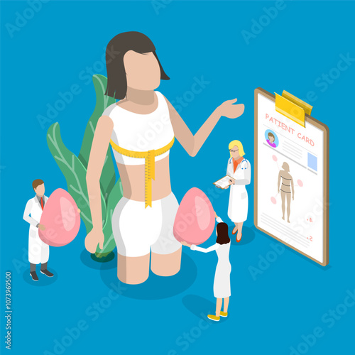 3D Isometric Flat Vector Illustration of Plastic Surgery, Private