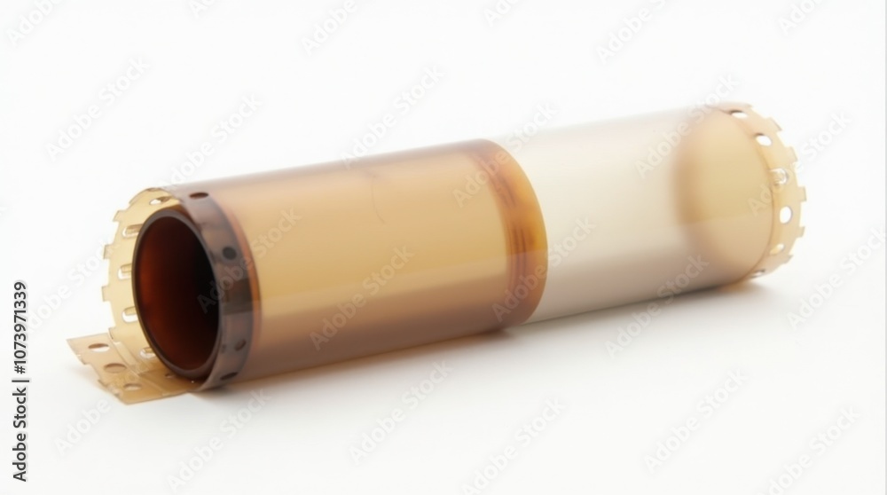 Unwound Roll of 35mm Film with Exposed Holes Unwound Roll of 35mm Film with Exposed Holes