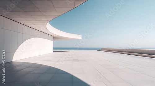 Aesthetic and beautiful minimalism architecture background featuring clean lines, neutral colors, and design elements, perfect for video calls or online meetings, creating professional atmosphere