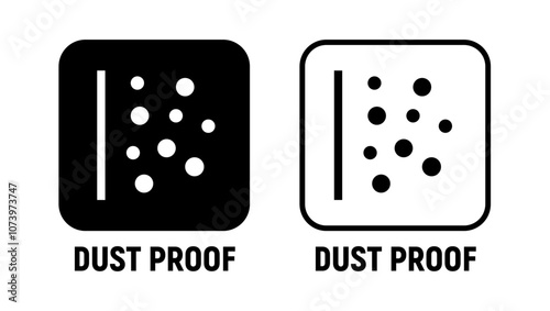 Dustproof protection icon. Dustproof black symbol protection resistant sign.